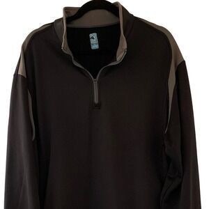 PGA Tour Men's Pull Over Zip Long Sleeve Shirt Black XL C012
